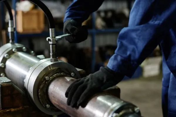 Fotografía de un hombre empleando servicios integrales especializados en la industria